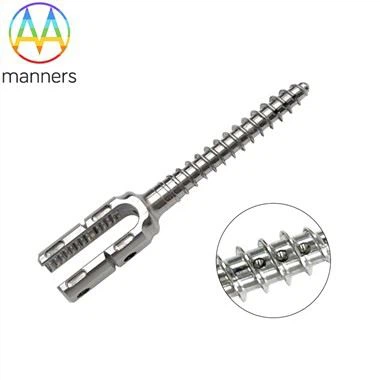Multiaxial U titanformad skruv